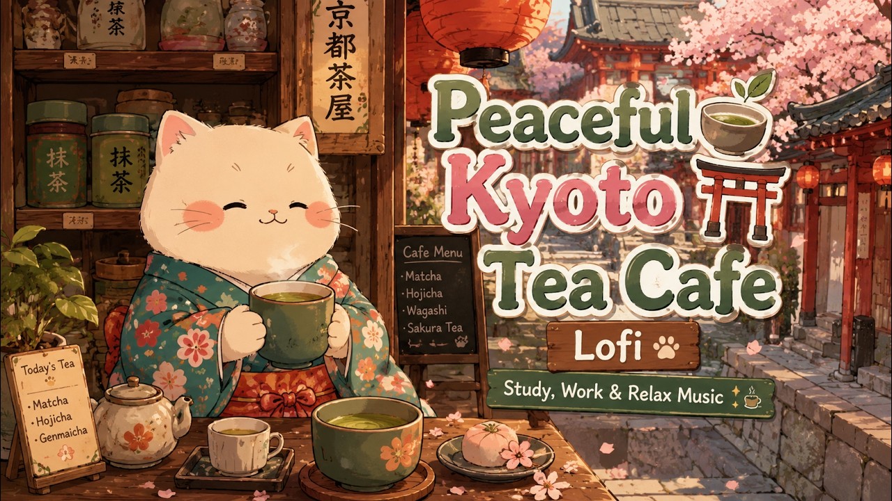 🍵 Peaceful Kyoto Tea Cafe 🐱 Study, Work & Relax Music 🎶 Oriental Vibes ⛩️