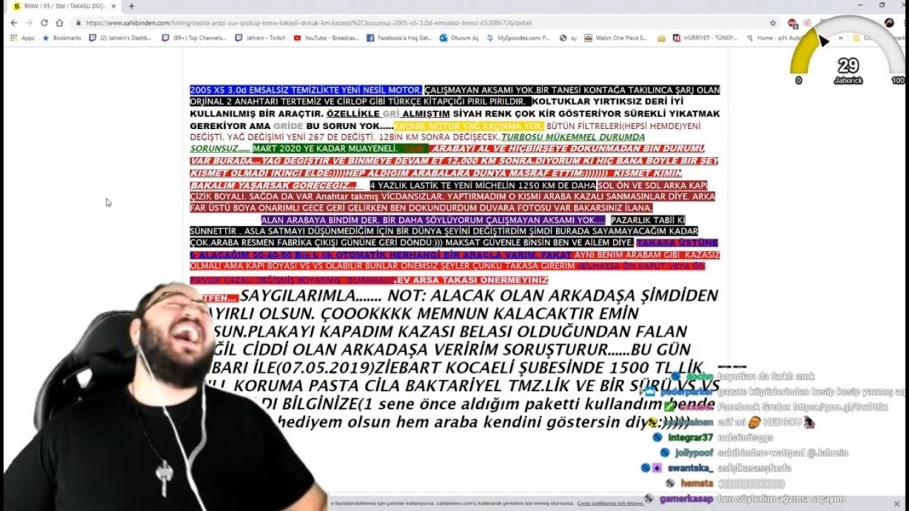 Jahrein Gülmekten Ağlatan Sahibinden İlanlarına Bakıyor