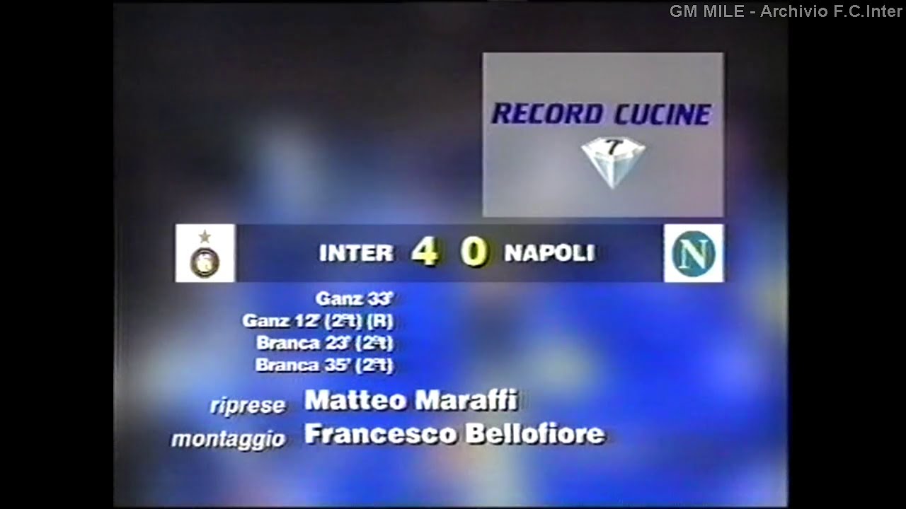 1995-96 (21^ - 11-02-1996) INTER-Napoli 4-0 [Ganz,Ganz(R),Branca,Branca] Servizio D.S.Rai