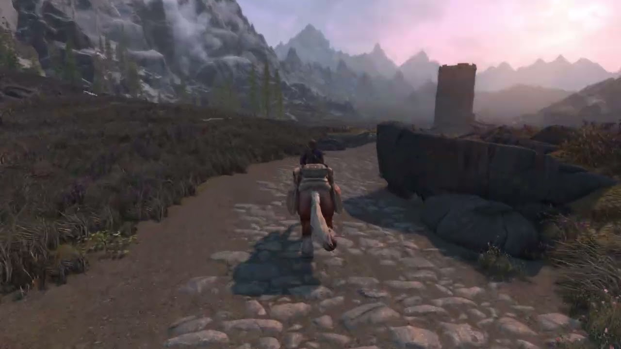 Skyrim Anniversary Edition – Horseback Ride from Mountains to Tundra