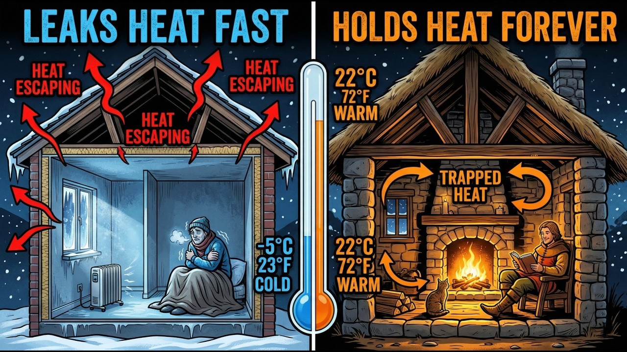 Why Medieval Cabins Stay Warm at -40° (And Modern Homes Freeze)