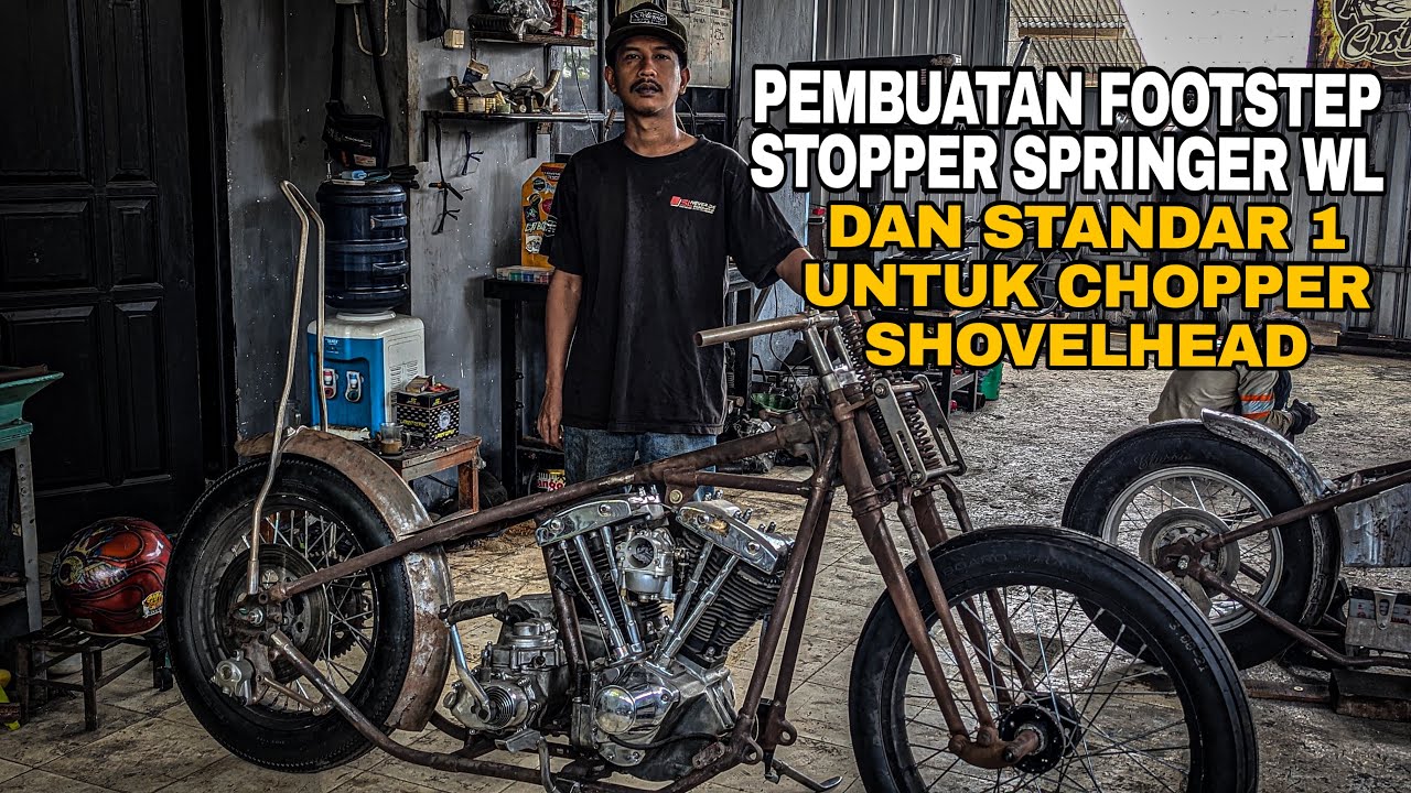 PART5‼️PEMBUATAN CHOPPER SHOVELHEAD ‼️buat standar 1 stopper springer wl dan footstep ‼️
