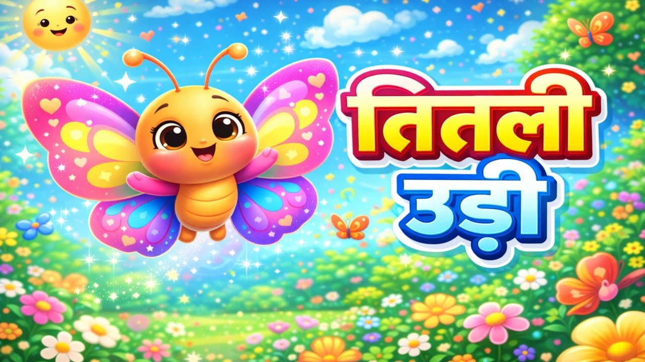 तितली उड़ी 🦋 | Cute Butterfly Kids Poem | Hindi Nursery Rhyme for Kids | TinTon TV Hindi