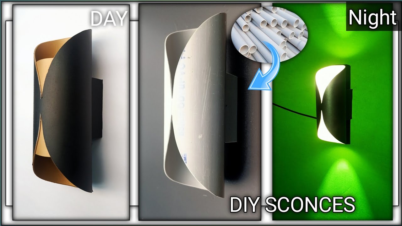 How to make simple Decorativn lighting| DIy Sconces form PVC pipe 2024