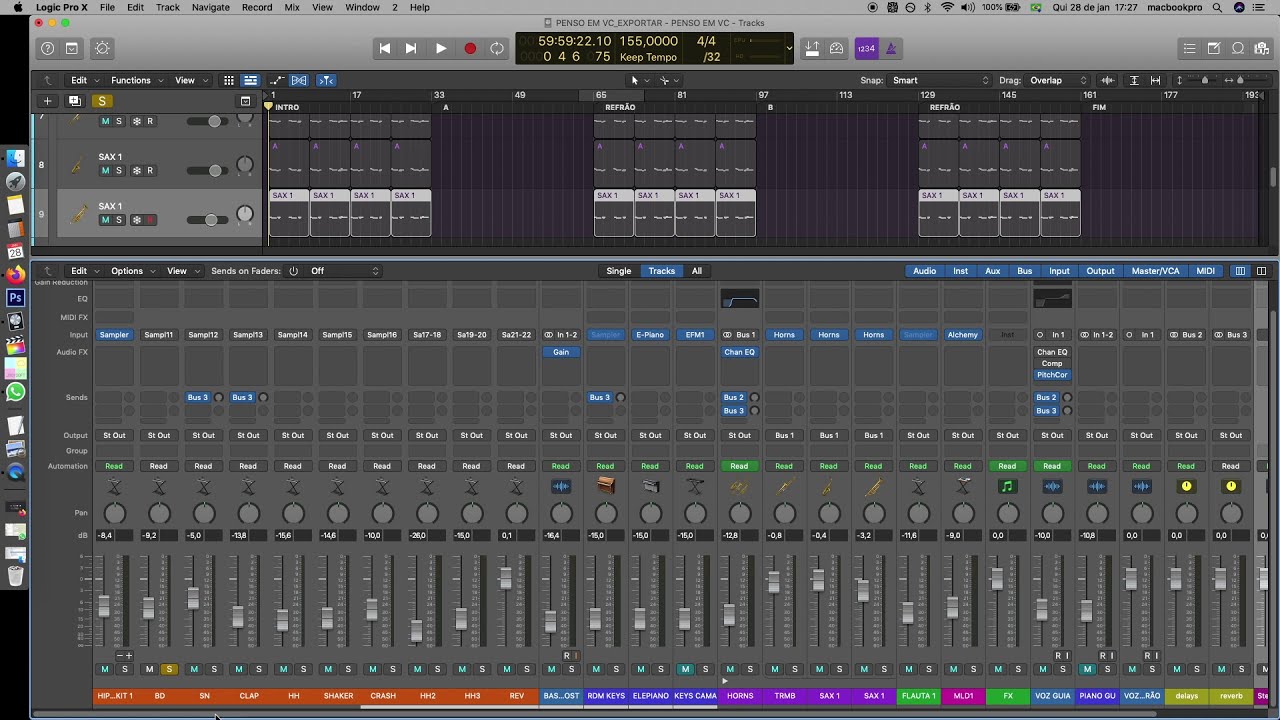 COMO EXPORTAR ÁUDIOS STEREO OU MONO NO LOGIC PRO X
