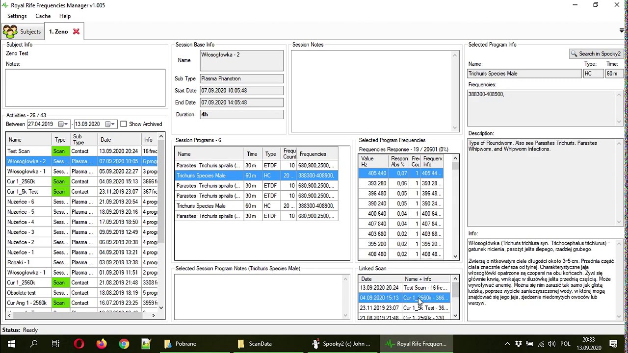 Royal Rife Frequencies Manager - 2A. Make Auto Scan in Royal Rife Frequencies Manager and Spooky2
