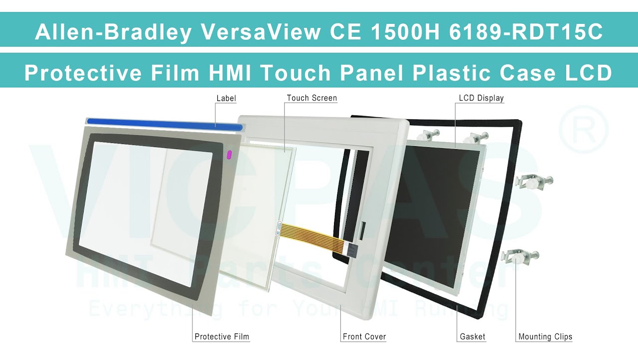 6189-RDT15C Allen Bradley HMI Touch Glass Protective Film LCD Screen Plastic Cover Body