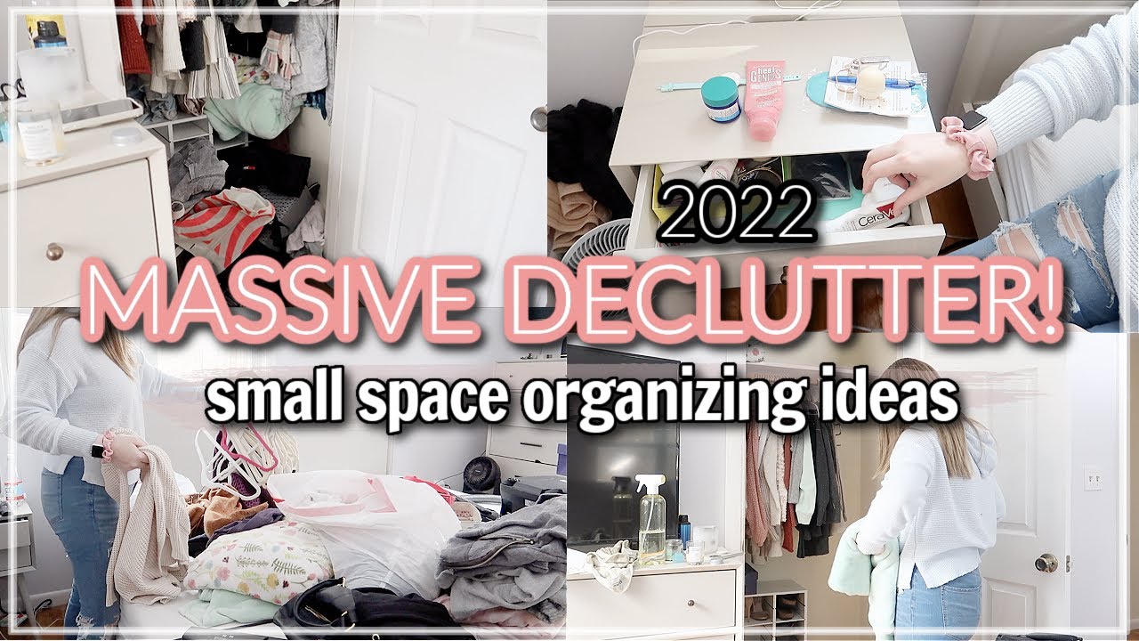 SMALL CLOSET EXTREME DECLUTTER & ORGANIZE WITH ME 2022 /  KONMARI CLEAN DECLUTTERING & ORGANIZING