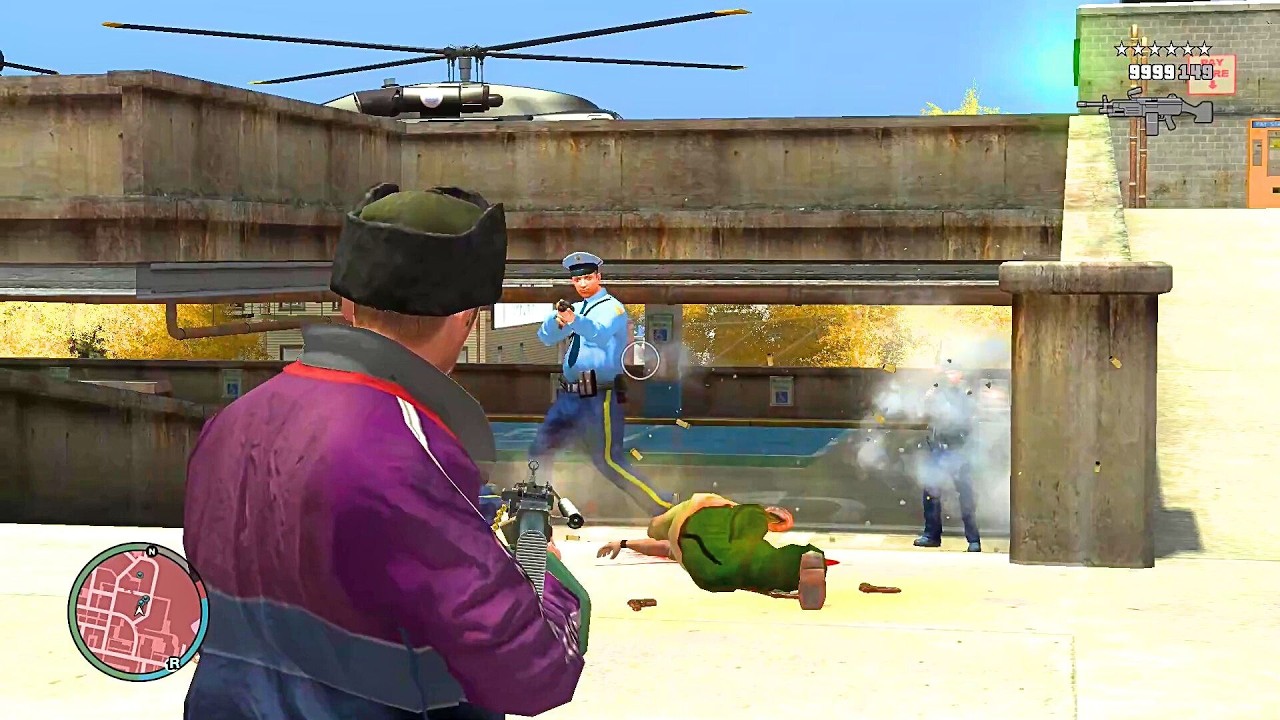 GTA 4 - SHOOTOUT AT PARKING LOT + SIX STARS WANTED LEVEL