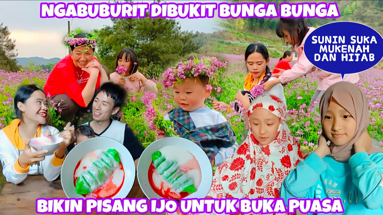 NGABUBURIT SUNIN SUKA PAKAI MUKENAH DAN JILBABKU,BUKA PUASANYA KITA BIKIN PISANG IJO