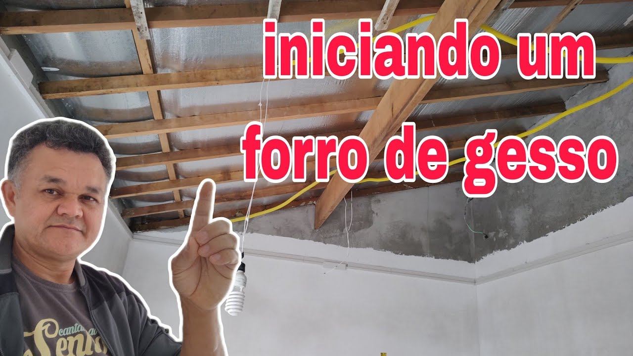 Iniciando um forro de gesso.
