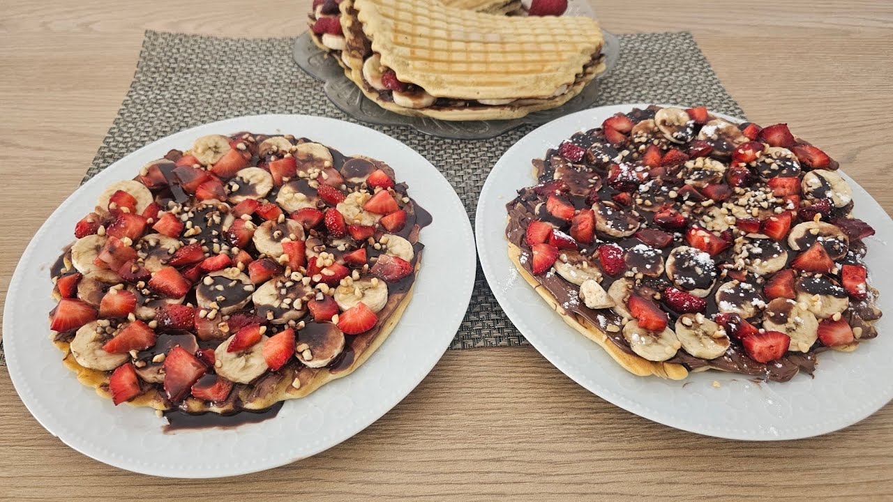 Evde tost makimesinde waffle tarifi 🍫🍌🍓 (Tarifi Yorumlarda)