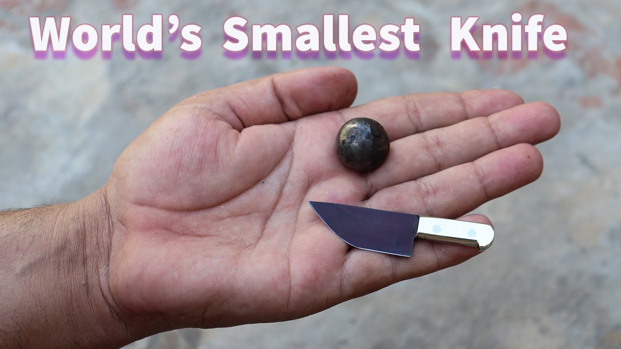 Miniature Knife from Rusty Ball Bearing || World smallest knife of 5 cm (2 inches)