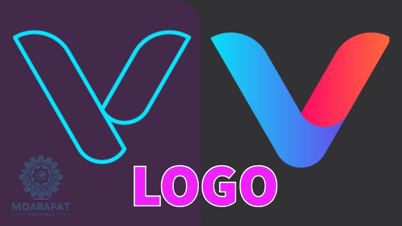 Modern V Letter Logo Design in Adobe Illustrator | Graphics Design | @Mdarafat_Technic  BETB & NTVQF