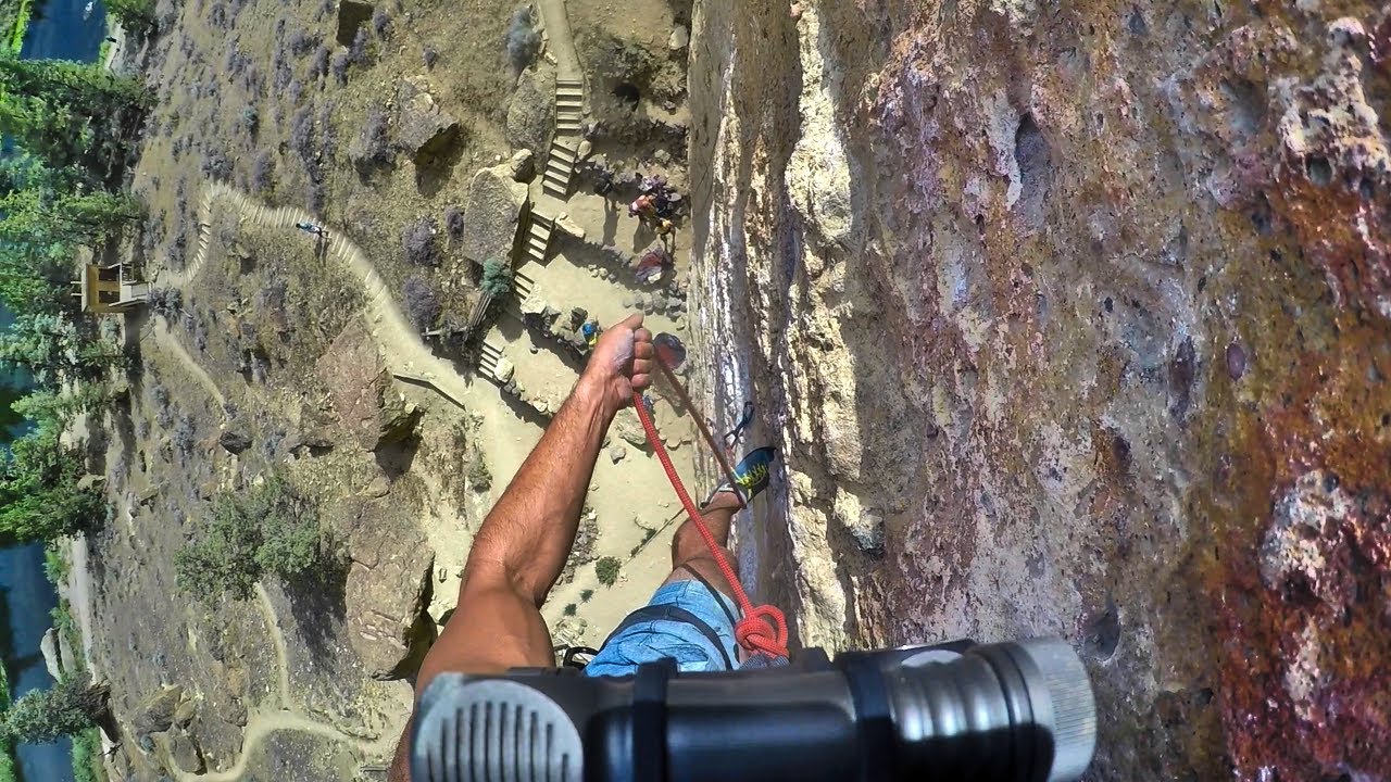 Sport Climbing Morning Glory Wall at Smith Rock State Park in Oregon