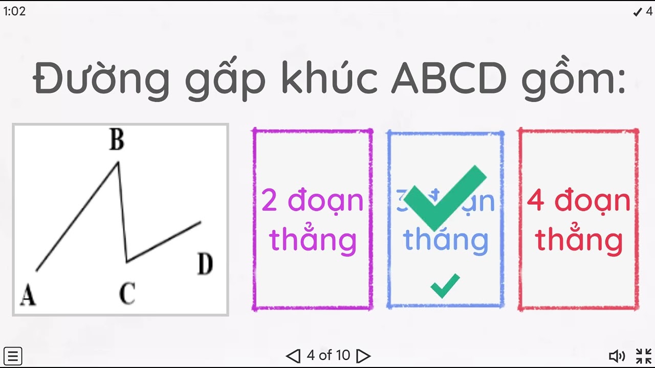 Hành trang lớp 2-Game hay Toán học-Toán về đường gấp khúc (Trắc nghiệm đố vui)