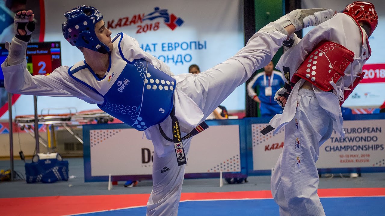 Javier Pérez (ESP) vs Sarmat Tcakoev (RUS). European Taekwondo Championships Kazan-2018