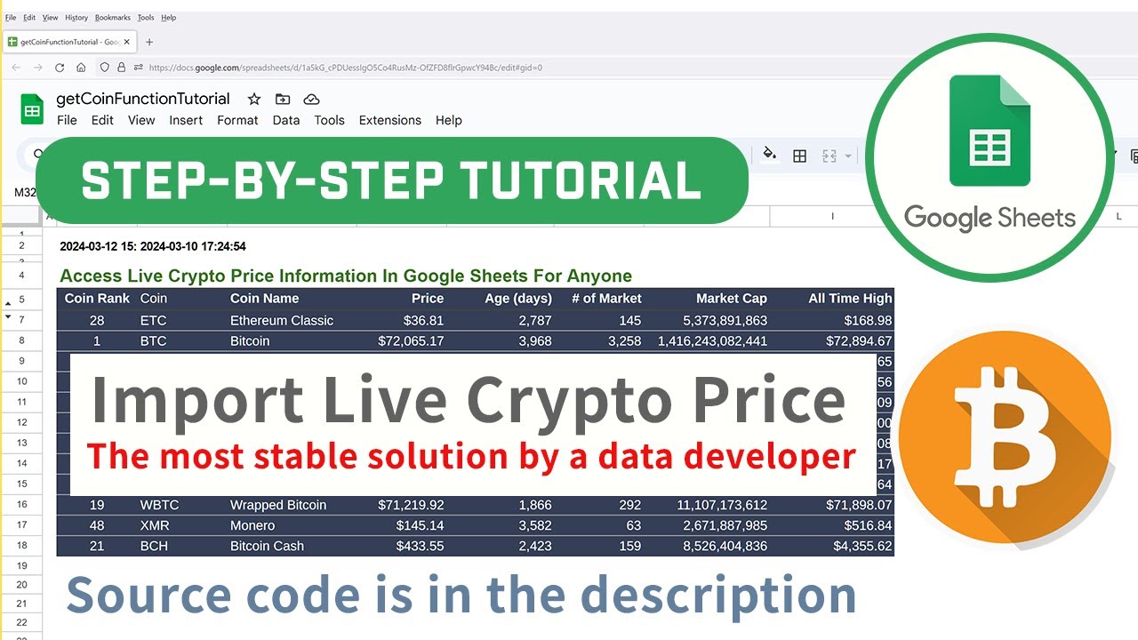 Import Live Cryptocurrency Price (And More) In Google Sheets & Schedule Auto Refresh