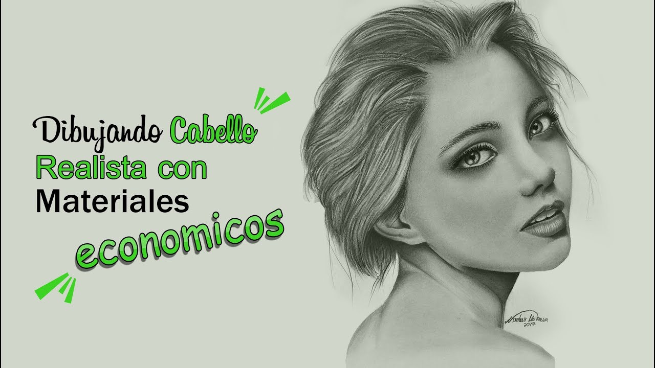 Dibujando CABELLO REALISTA con MATERIALES ECONOMICOS - Tutorial PASO A PASO