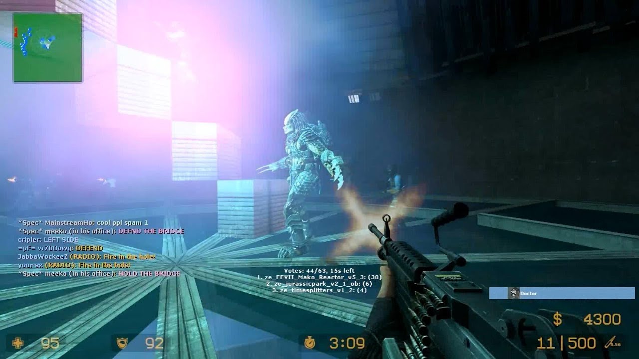 Counter Strike Source Zombie Escape mod final round online gameplay on Predator Ultimate map