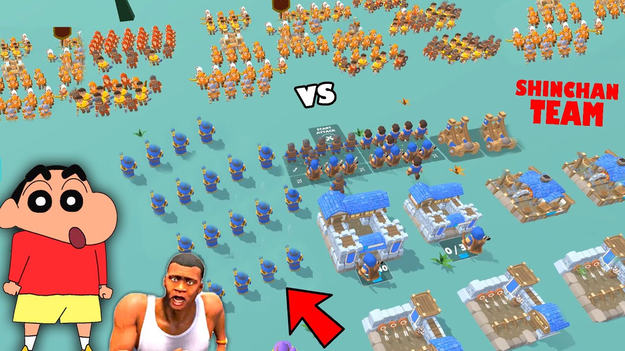 SHINCHAN and I Built BIGGEST TINY COMMANDERS ARMY with CHOP | NOOB vs PRO vs HACKER