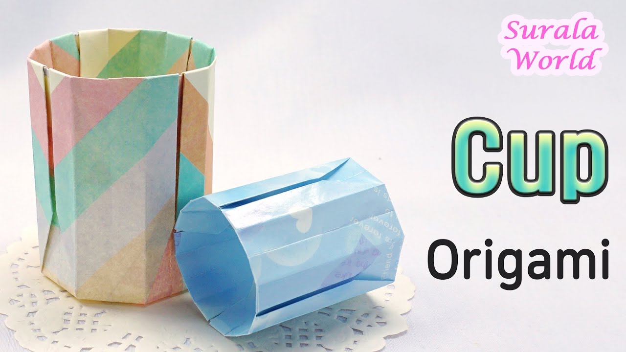 Оригами : чашка, бумажный одноразовый стакан