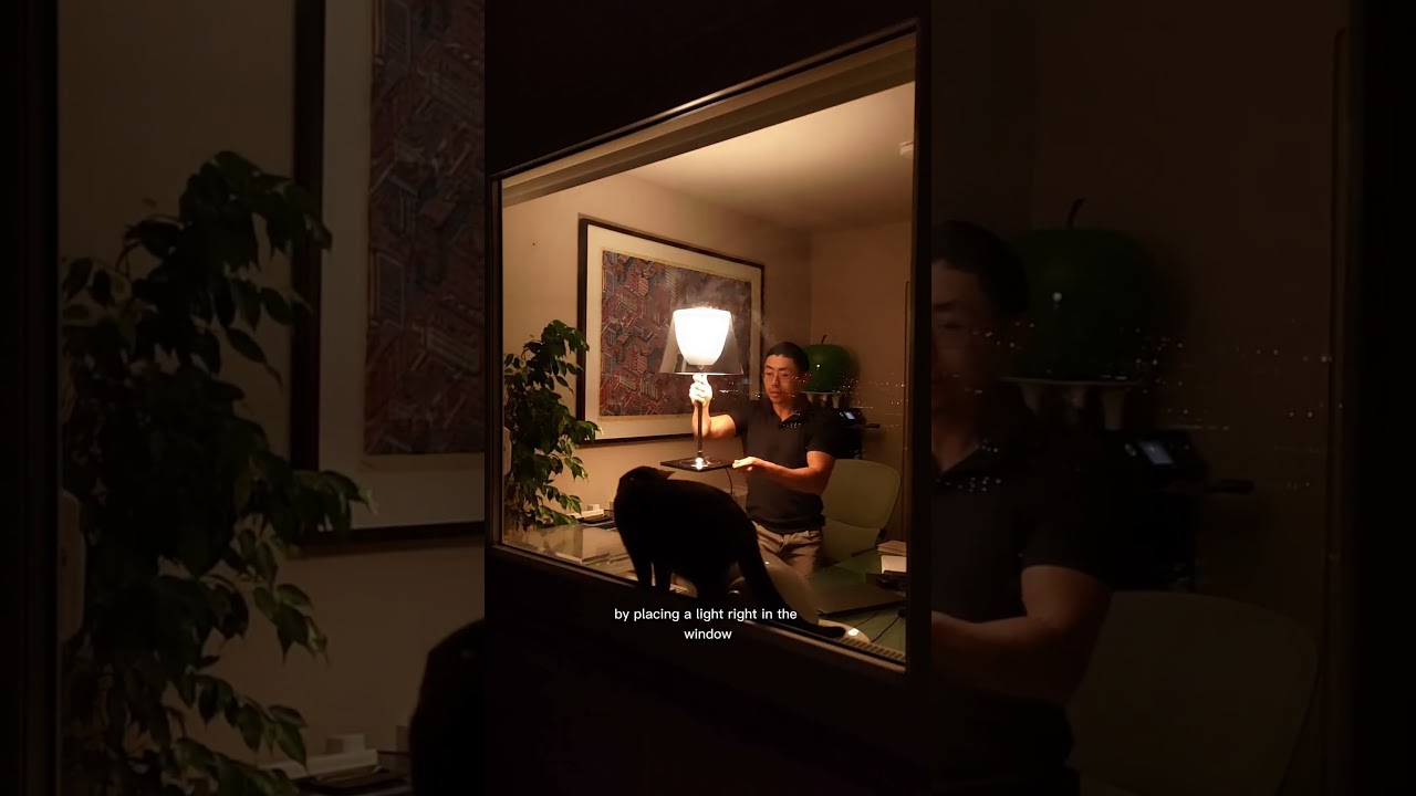 who knew this traditional practice of placing lights in the windows could offer you privacy as well!