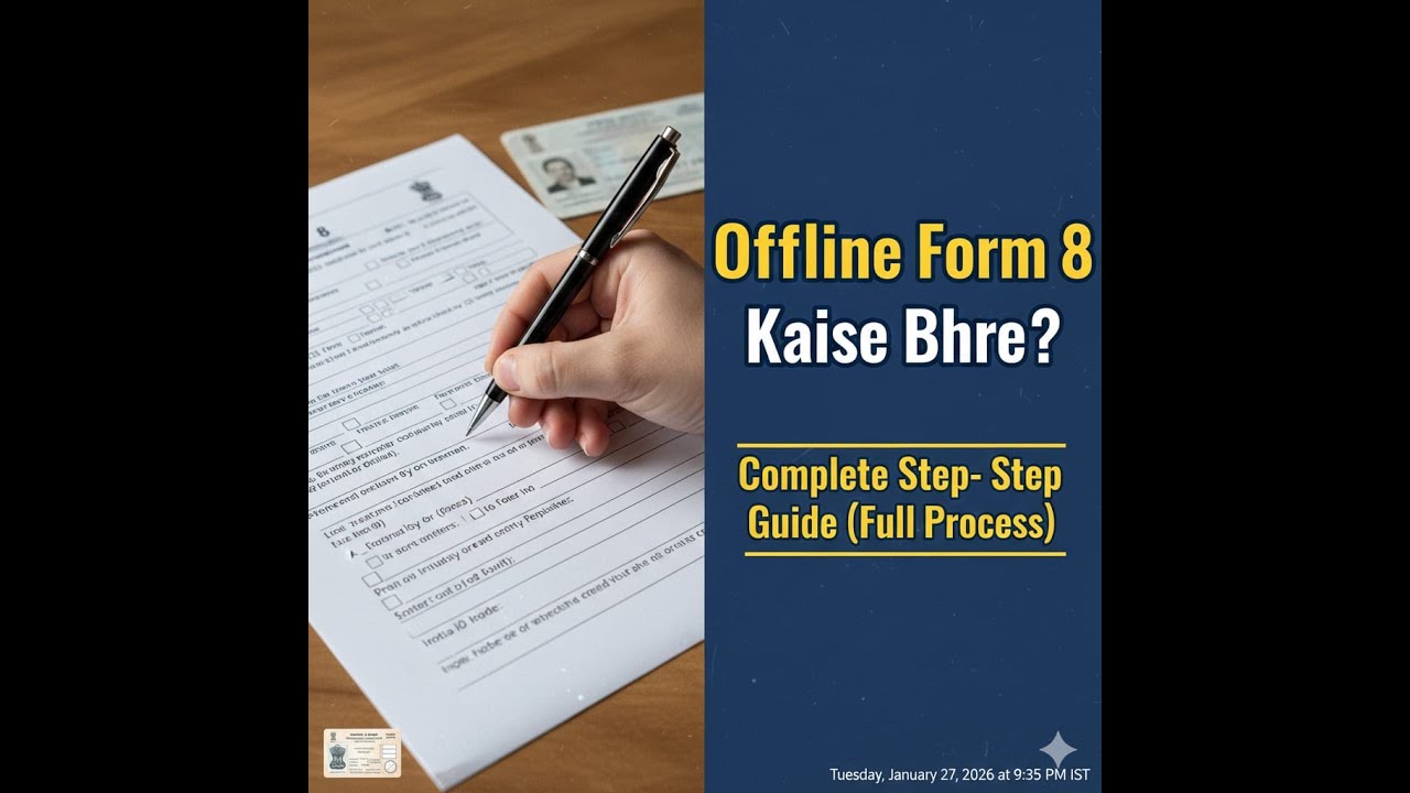 Form 8 Offline Kaise Bhare 2026 | Voter ID Correction Form Step by Step | Name DOB Address Change |