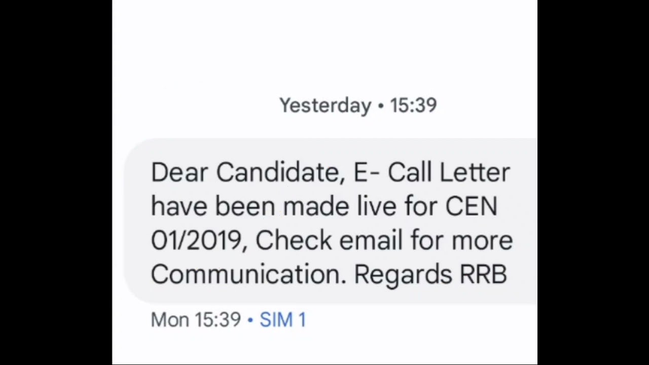 E-call letter for DV & Medical | Link activated | RRB Ranchi |