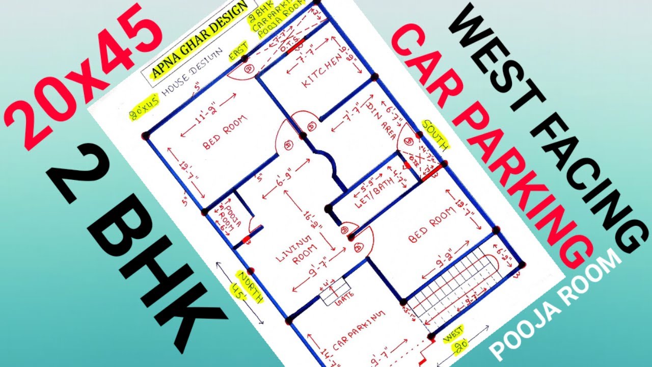 20x45 2 BHK HOUSE DESIGN II 20x45 WEST FACING HOUSE II SMALL HOUSE II HOME PLANS II HOUSE PLANS II