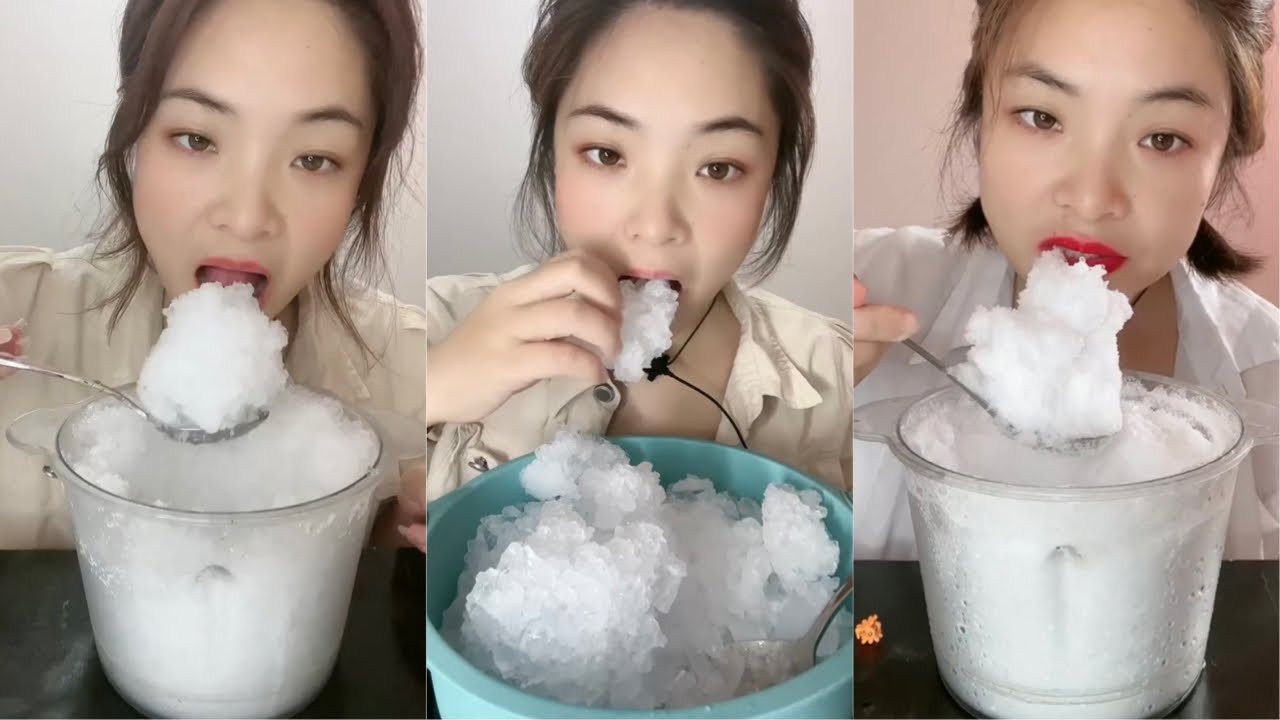 White Ice Eating ASMR | Crushed Ice | Ice Eating