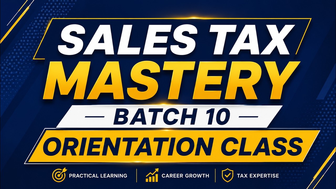Sales Tax Mastery Course | Batch 10 | Orientation Class | ICT Islamabad