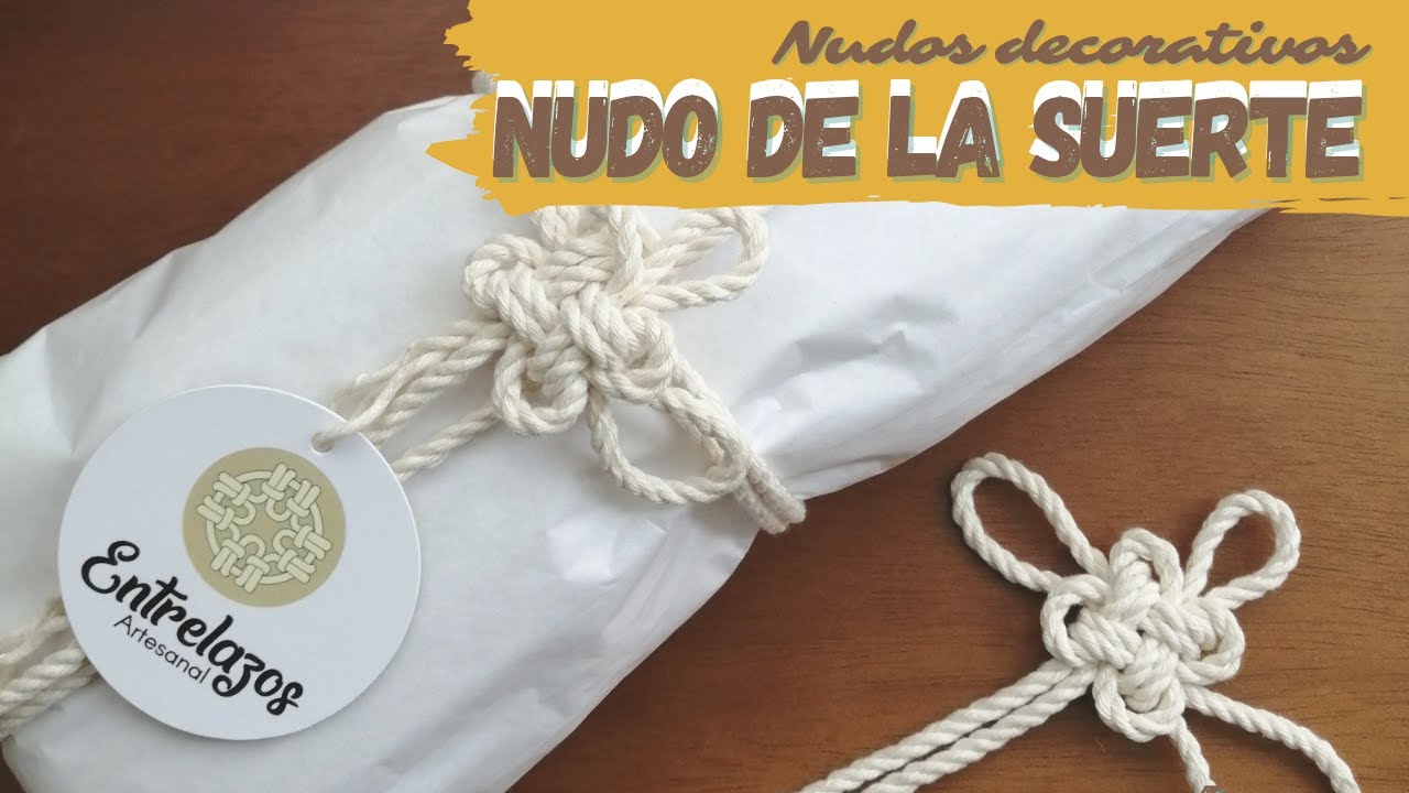 Macram&eacute; para principiantes - Nudos decorativos - Nudo de la suerte.