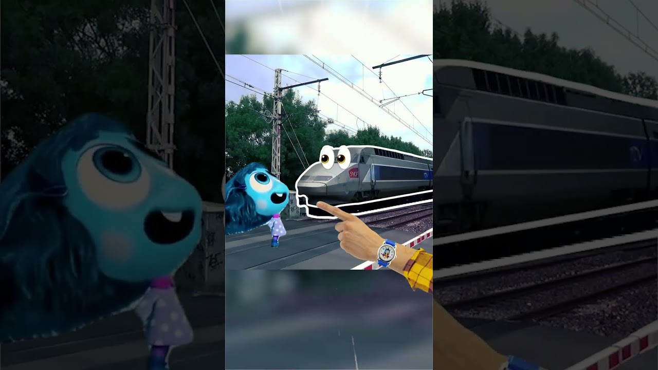 Funny train on railway crossing #train #trainvideo #railway