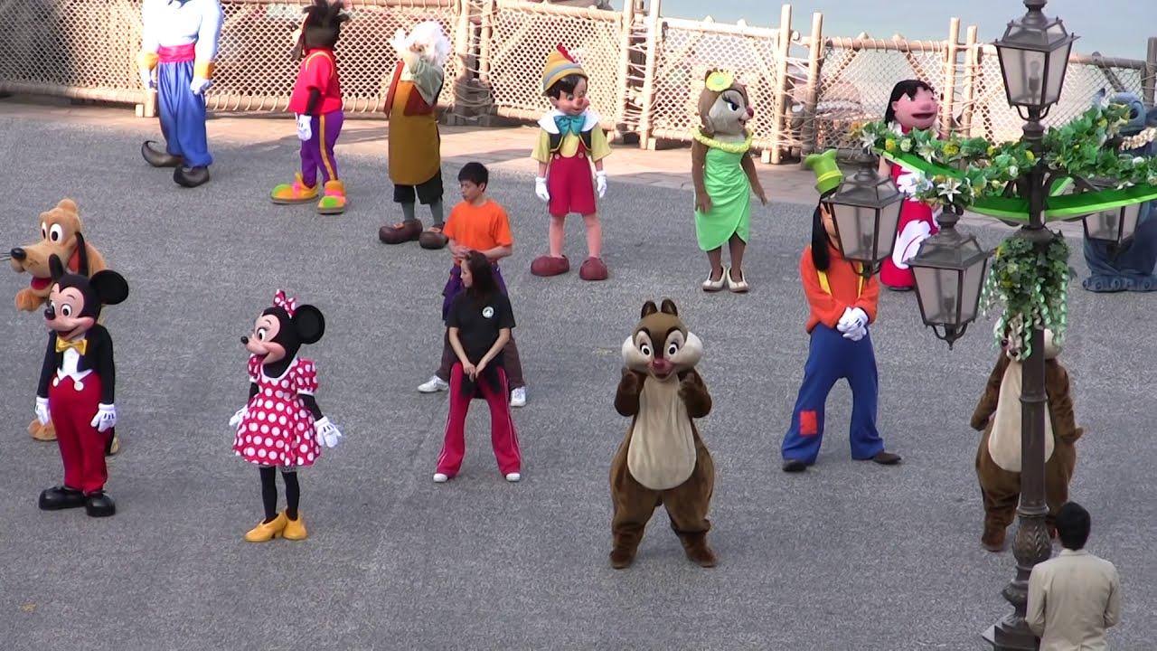TDR ディズニーシー ミラコスタから見たミッキー達の朝練①