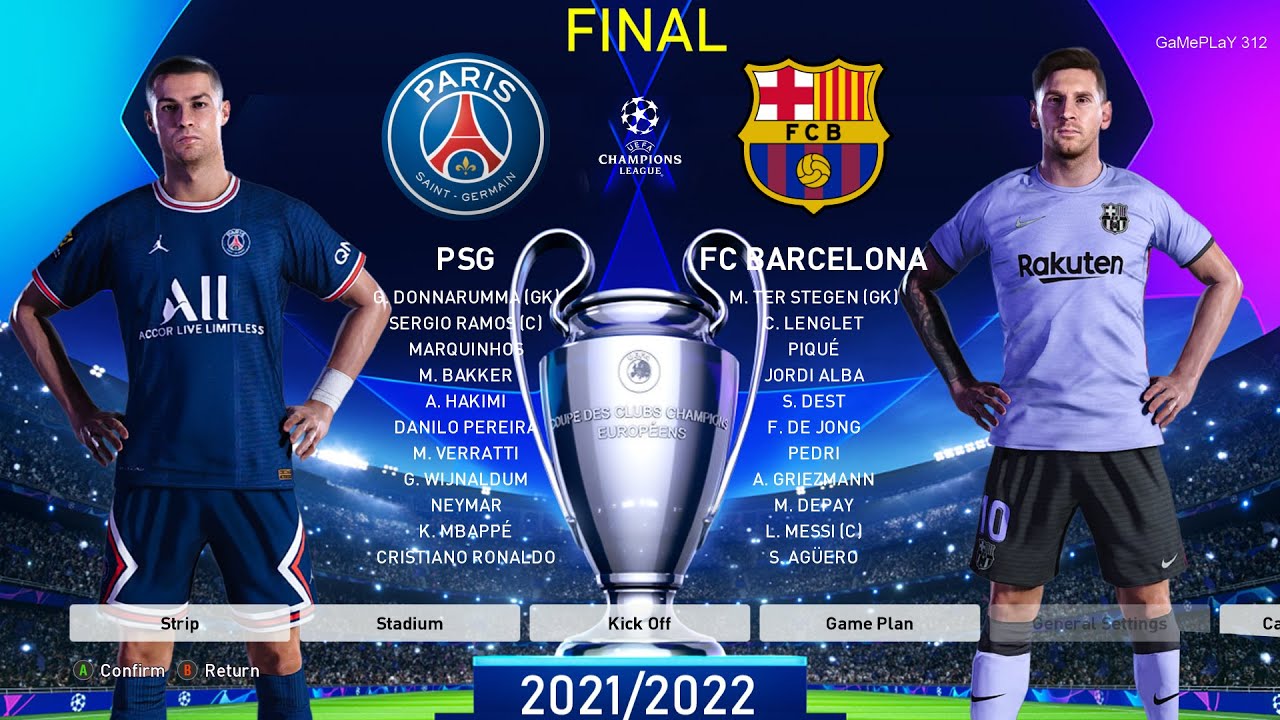 PES 2021 - PSG vs Barcelona - Final UEFA Champions League [UCL] 2021/2022 - C.Ronaldo vs Messi