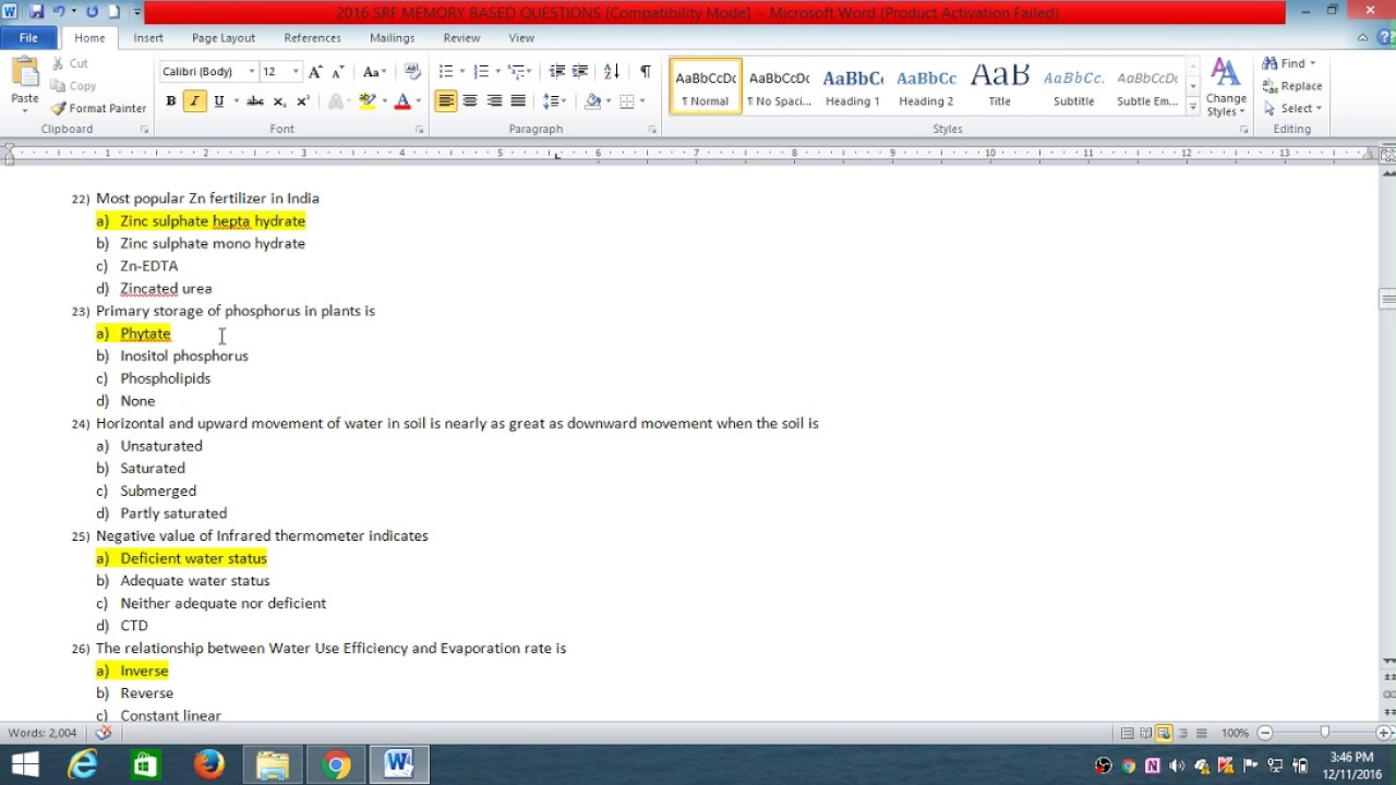 ICAR SRF Memory based questionsandanswers2016 SSAC