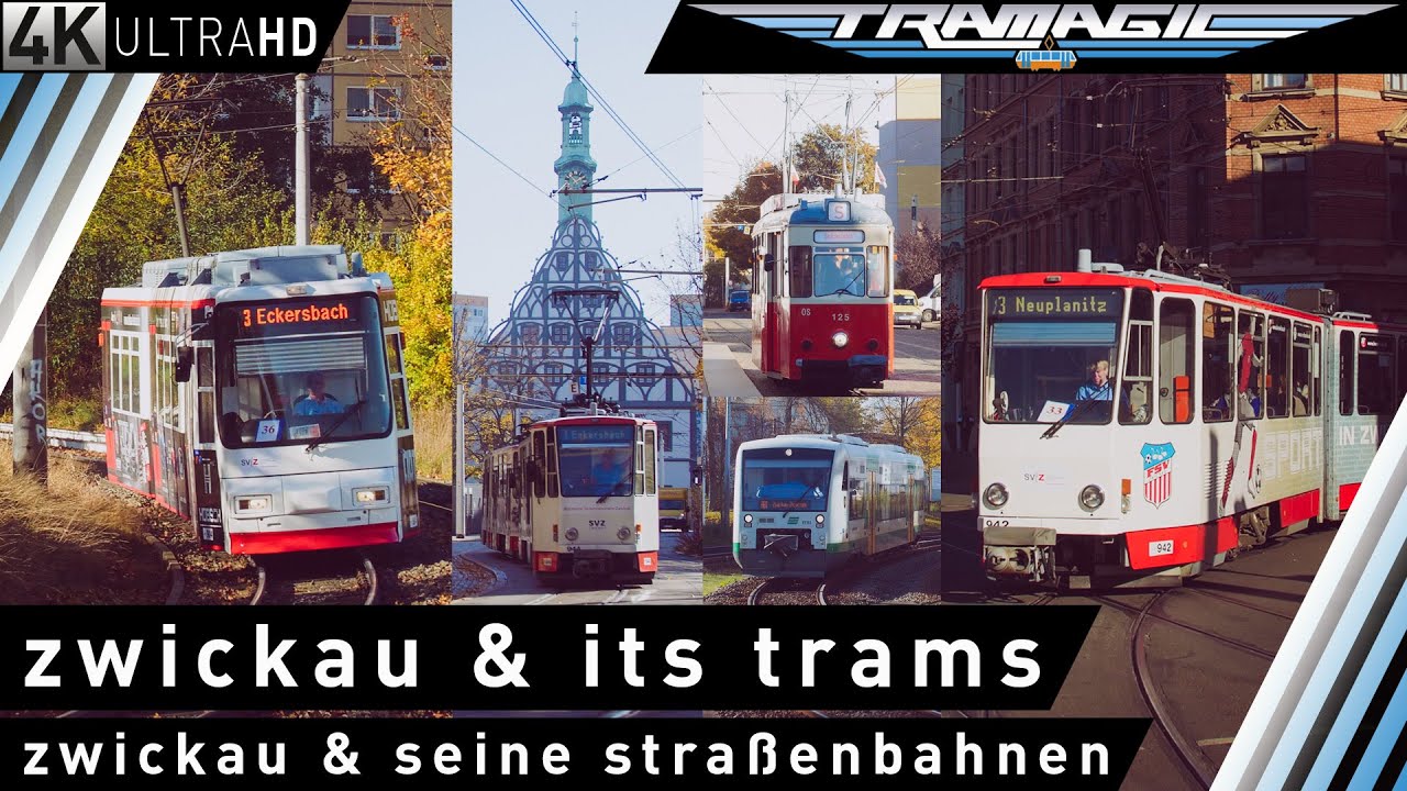 Цвикау и его трамваи | 4K