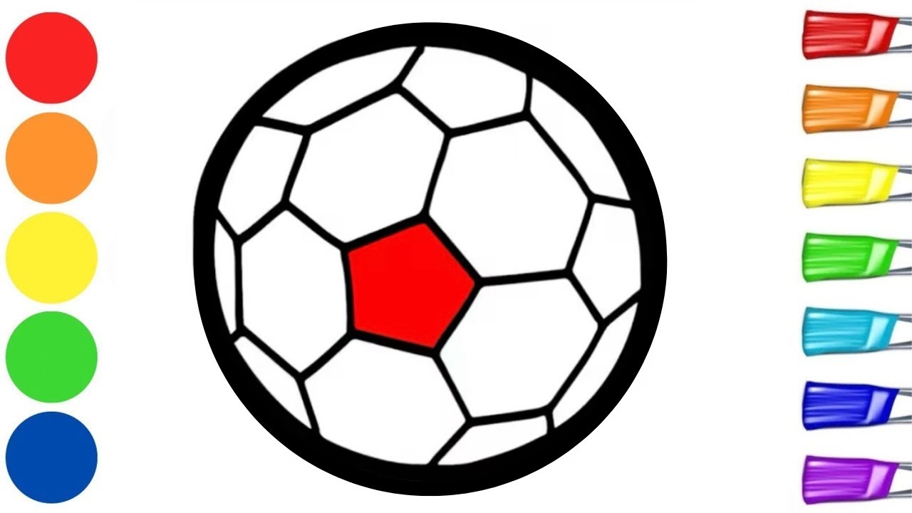 Как нарисовать футбольный мяч ⚽️🥅🏟️🌈 | Рисование футбольного мяча легко | Пошаговый урок рисования