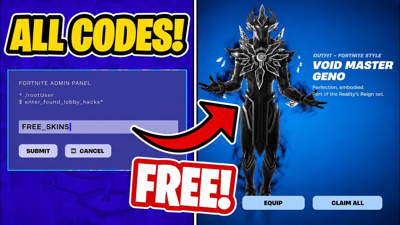 СЕКРЕТНЫЙ КОД АДМИН-ПАНЕЛИ НА БЕСПЛАТНЫЙ СКИН В FORTNITE! (КАК ПОЛУЧИТЬ VOID MASTER GENO)