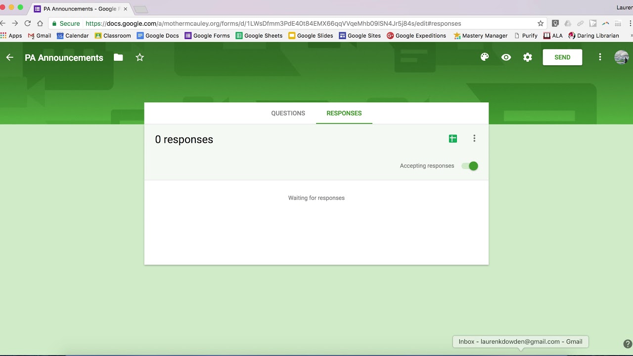 Email Notifications With Google Forms
