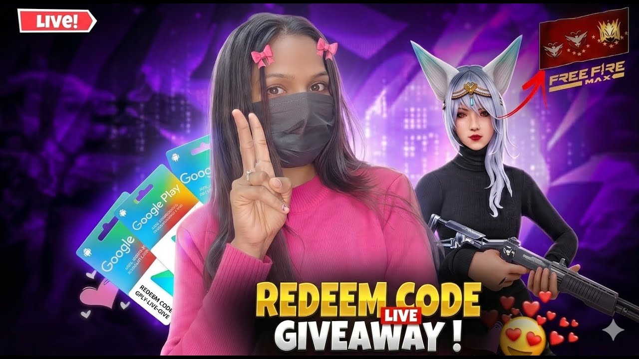 FREE FIRE LIVE GIVEAWAY CUSTOM ROOM 😍| FF LIVE REDEEM CODE GIVEAWAY WITH GHOSTQUEEN2#GIVEAWAY #FF