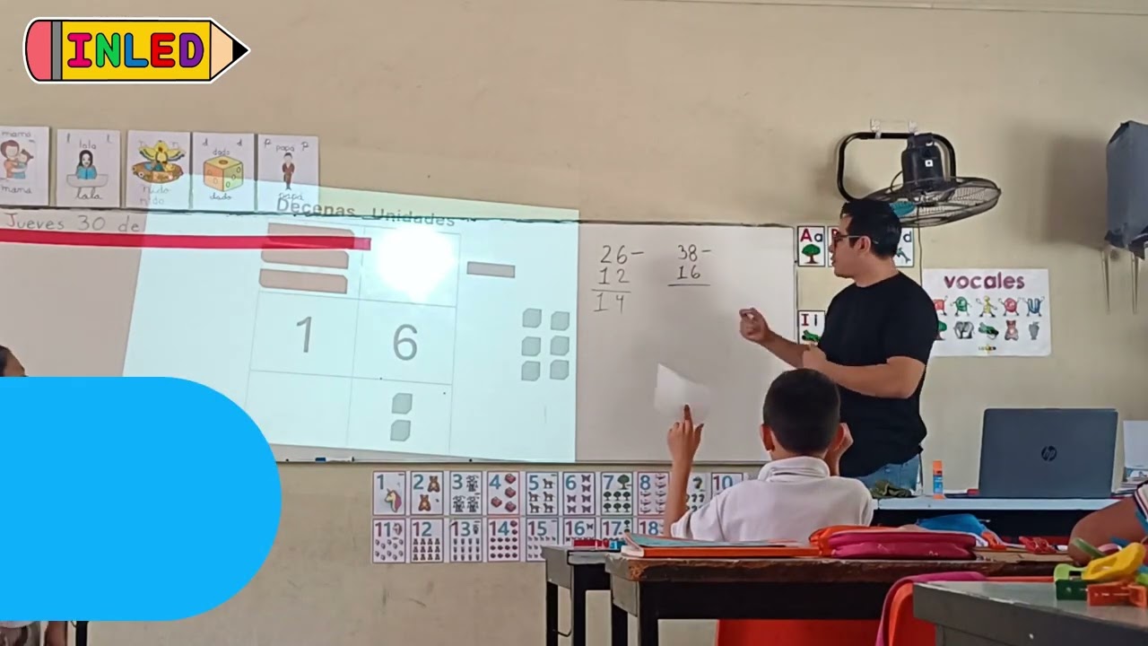 Reforzando el algoritmo de la resta con mis niños.