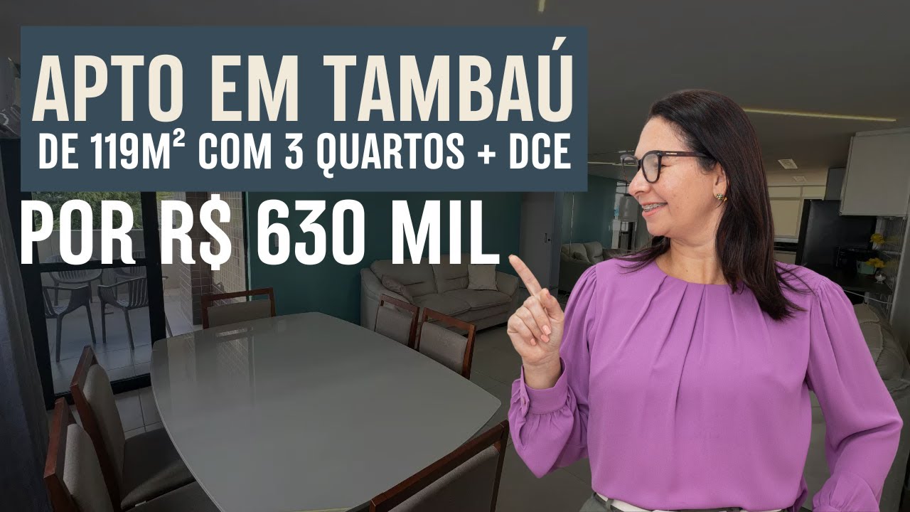 Apartamento frente rua com 3 quartos por R$ 630 Mil em Tambaú, João Pessoa - PB