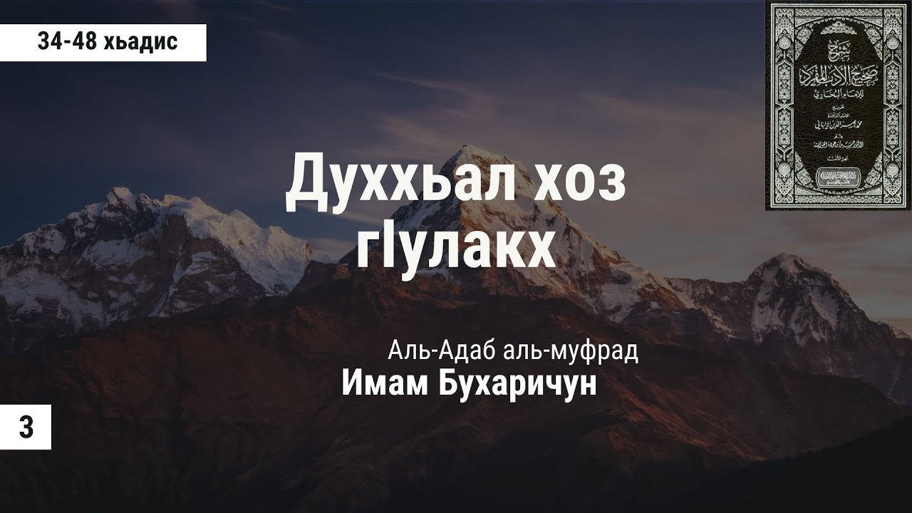 3) 34-48 хьадис. Аль-Адабуль-муфрад (Духхьал хоз г1улакх). Ибрахьим Абу АбдушШах1ид