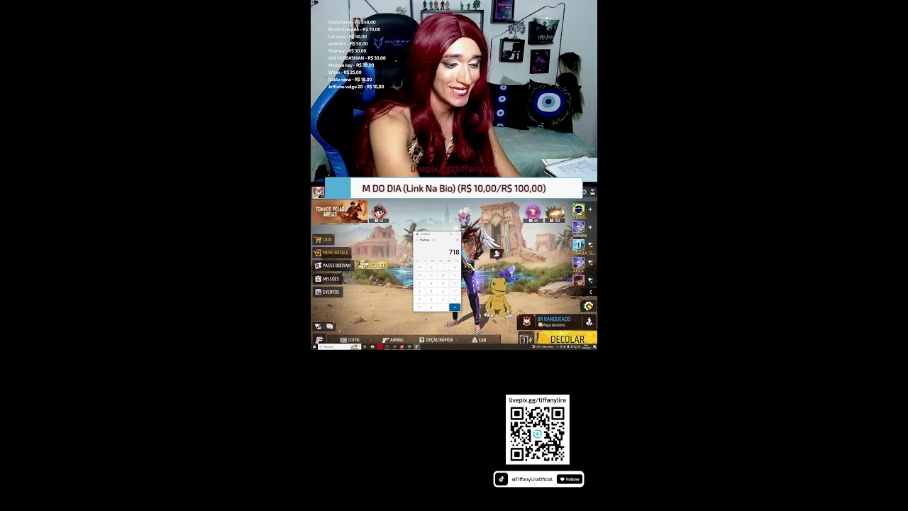 Bora Jogar BR e CS - Tiffany Lira - Desafiante na Garena Free Fire Ao Vivo