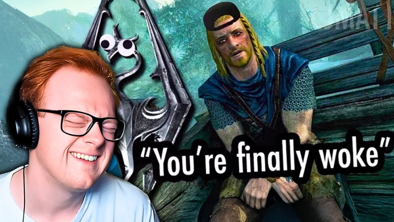 Вступление к Skyrim, но это же гниль мозгов (сленг Gen Alpha) | Реакция AugieG на CJMattis
