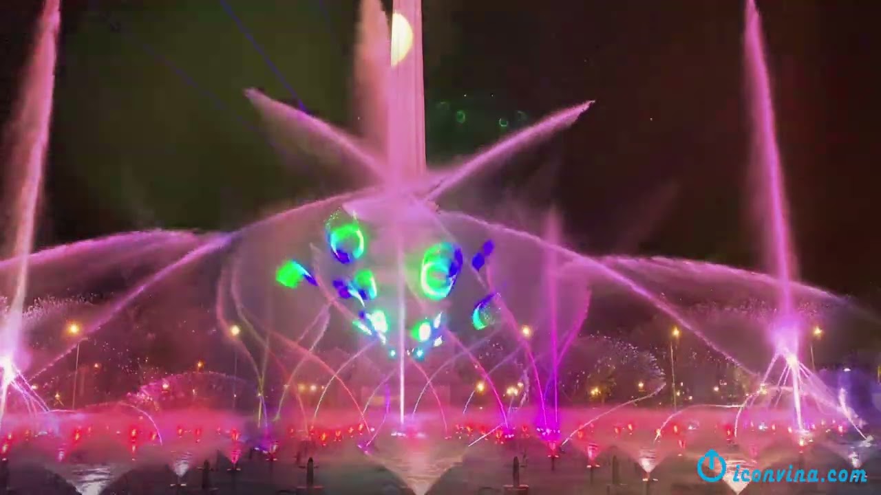 Musical fountain show in Vu Yen island,Hai Phong, Vietnam. All equipment are powered by iconvina.com