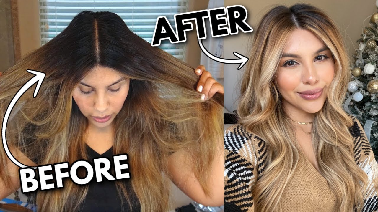 AT HOME MONEY PIECE ROOTS TOUCH UP | BLONDME BLEACH ON DARK HAIR + WELLA T27 TONER | DIY BALAYAGE