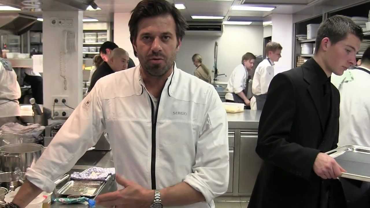 Sergio Herman prepares a dish at Oud Sluis